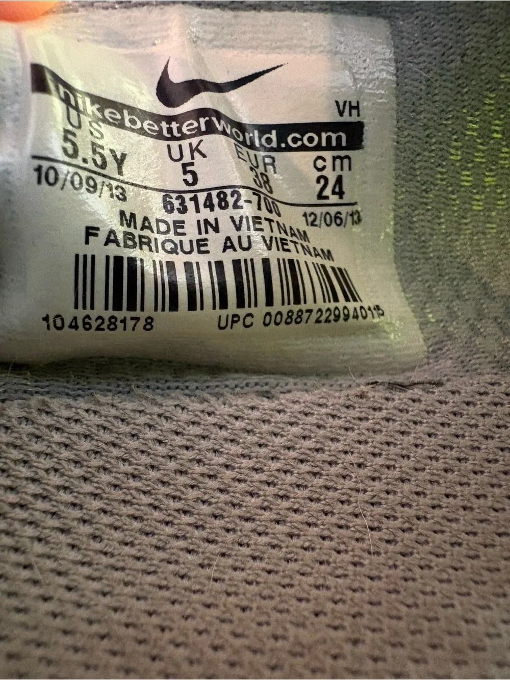 Nike youth sizing